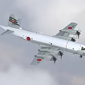 Military Aircraft With Propellers Flying In Clouds 3d model