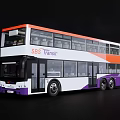 SBS Transit Double Decker Bus With Orange White And Purple Stylish Exterior