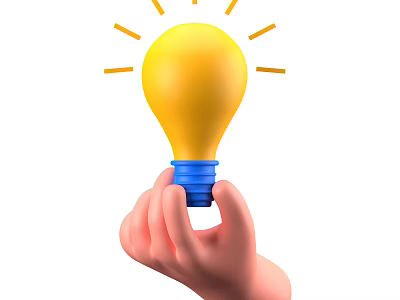 Industrial Equipment Lighting Solution Featuring Handheld Yellow Bulb With Bright Glow 3d model