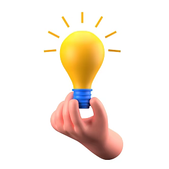 Modern Light Bulb Cartoon Small Gesture Cartoon Light Bulb 3d model