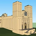 Ancient Architecture With Tall Towers Round Clock And Classical Stone Design On Green Lawn