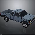 Light Blue Two Door Pickup Truck with Classic Styling and Open Bed Design