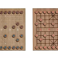 Traditional Chinese Chess Wooden Board Game with Pieces and Chu River Han Border