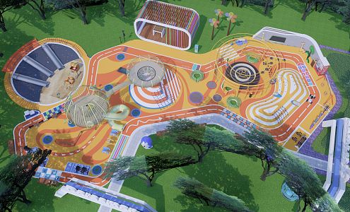 Modern children's play area children's playground 3d model