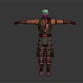 Detailed Creature Character 3D Model In Armored Costume With Open Arms Pose