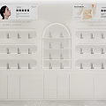 Luxury Hair Beauty Salon White Interior With Comfortable Sofa Product Display Shelves And Front Desk