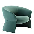 Modern Brown Upholstered Accent Chair With Curved Backrest And Unique Base