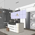 Luxury Modern Walk in Closet with Black Storage Cabinets White Central Island and Hanging Areas