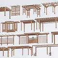 Different Outdoor Wooden Pergola Styles Featuring Lattice Panels And Roof Designs