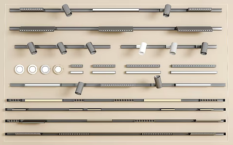 Track Spotlight Downlight Linear Light Embedded Downlight Magnetic Spotlight 3d model