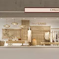 Chillchan Store Window Display for Bray Summer Featuring Wooden Backdrop Mannequin Hanging Clothing and Plants