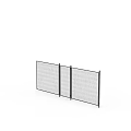 Modern Garden Landscape With Folding Metal Mesh Fences And Black Frames