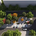 Elegant Residential Landscape With Lush Greenery Various Trees Curved Pathways And Seating Area