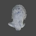 Detailed Textured Skull Model With Cracked Surface And Blue Spots