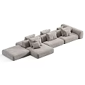 Light Gray Modular Sofa With Cushions Modern Design Multiple Angles 3d model
