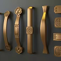 Modern handle metal handle French handle round handle long handle cabinet door handle 3d model