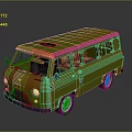 minibus minivan driverless bus school bus van box car 3d model