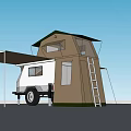 Practical Camper Van with Roof Tent Ladder and Awning for Outdoor Camping Trips