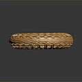 Golden Circular Decorative Household Accessory With Intricate Openwork Pattern Design
