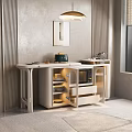 Modern Light Luxury Dining Table Function Dining Table Guest Restaurant 3d model