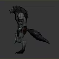 Beast Like Character With Muscular Body Furry Head Armor Arms And Sharp Claws