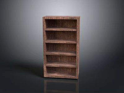 Wooden Bookshelf Furniture With Multiple Shelves And Simple Modern Design 3d model