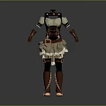 Steampunk Women's Costume Featuring Corset Top Short Skirt Long Boots And Fingerless Gloves