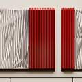 Modern Wall Decor With Geometric Patterns 3D Textures Red Strips And Abstract Designs