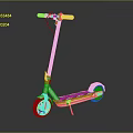 Modern Electric Scooter With White Frame Yellow Deck And Black Handlebar 3d model