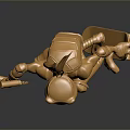Golden Rabbit Robot Jumping On Skateboard Holding Lantern With Dynamic Pose