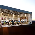 Cozy Café Interior With Customers Seated At Tables And Chairs Under Warm Lighting