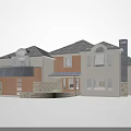 Single Family Home Exterior Design Featuring Gabled Roof Stone Walls Arched Windows And Front Porch