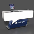 Modern Creative Display Shelf With Illuminated Surface And Tablet Stand Design 3d model