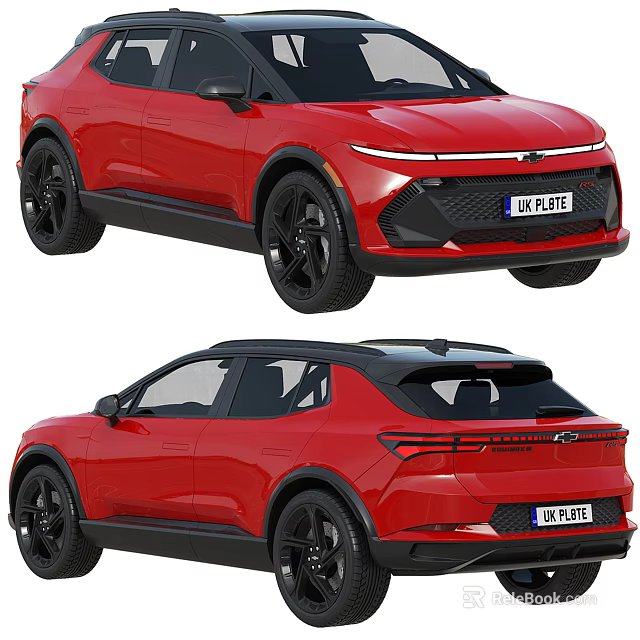 Red SUV with Modern Exterior Sleek Body Black Roof and Alloy Wheels 3d model 