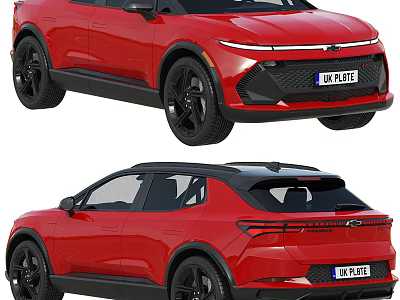 Red SUV with Modern Exterior Sleek Body Black Roof and Alloy Wheels 3d model