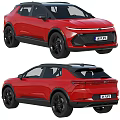Red SUV with Modern Exterior Sleek Body Black Roof and Alloy Wheels