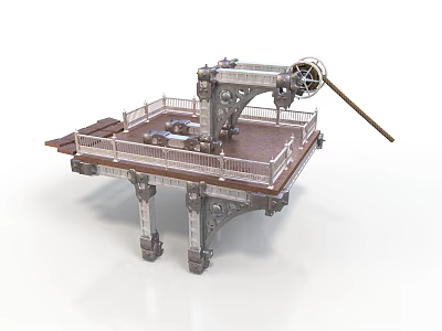 Industrial Equipment With Large Metal Structure Platform Railings And Supports 3d model