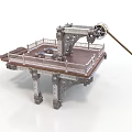Industrial Equipment With Large Metal Structure Platform Railings And Supports