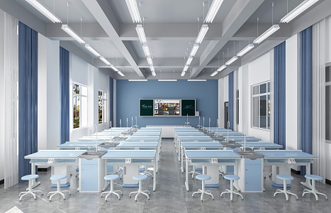 Modern Laboratory Experimental Classroom 3d model