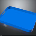 Durable Bright Blue Plastic Tray With Handle For Daily Household Use