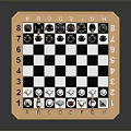 Detailed Hand Carved Chess Pieces On Wooden Chessboard With Intricate Design