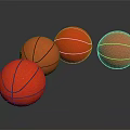 Four Red And Orange Basketballs Sports Equipment For Training And Games