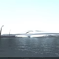 Modern Landscape Bridge Over Water With Sleek Design And Night Lighting