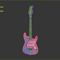 Blue Electric Guitar With Glossy Body Wooden Neck And Chrome Pickups