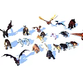 Colorful Dragon Figurine Collection With Various Types Sizes And Detailed Designs