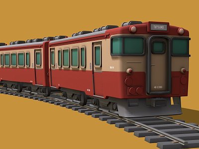 Cartoon Commuter Train Vintage Train model