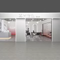 Elegant Modern Salon Storefront with Glass Doors and Interior Chairs Mirrors Design