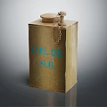 Vintage Metal Oil Can With Chain Lid And I.V.R. OIL N.L.G. Label