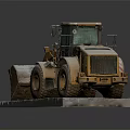 Yellow Construction Loader Model With Large Wheels And Gray Display Base