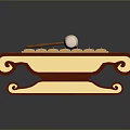 Traditional Wooden Percussion Instrument With Red Frame Ornate Carvings Golden Bars And White Mallet